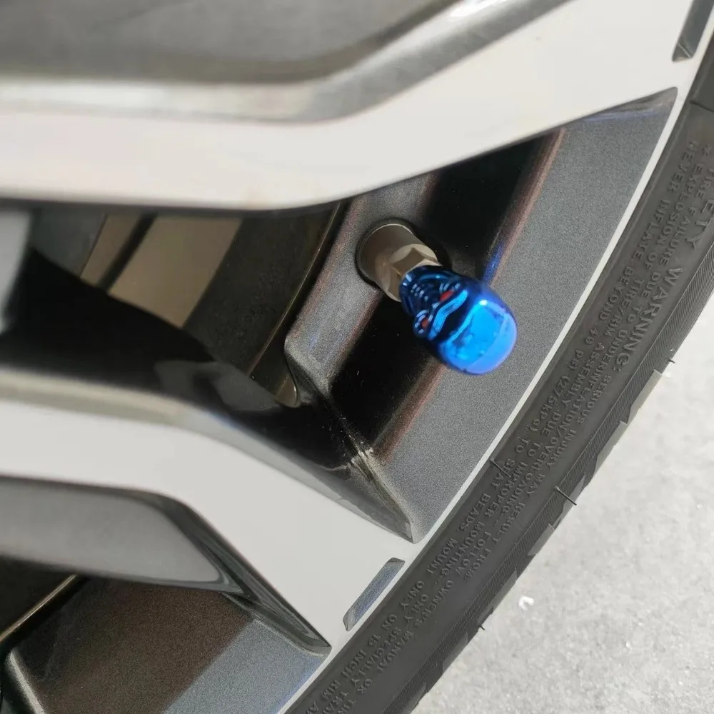 1Pc Skull Style Bike Tires Valve Caps Antirust Copper Core Dust-Proof Protective Cover Valve Stem Cap Universal Tire Valve Cap