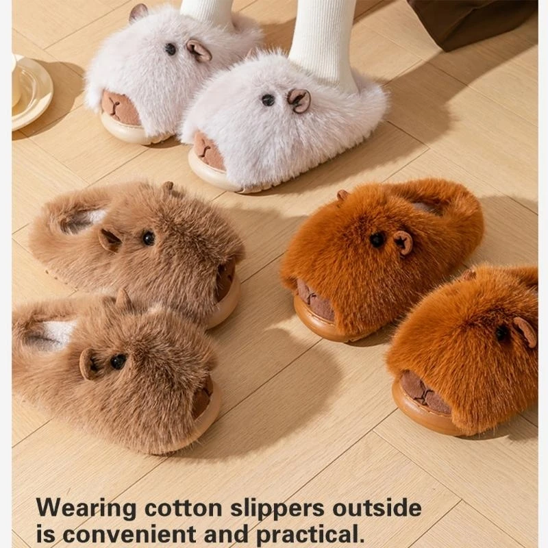 R1WE شبشب منزل قطني ناعم من القطيفة أحذية شتوية دافئة من القطيفة شباشب لغرفة النوم للنساء للاستخدام الداخلي والخارجي