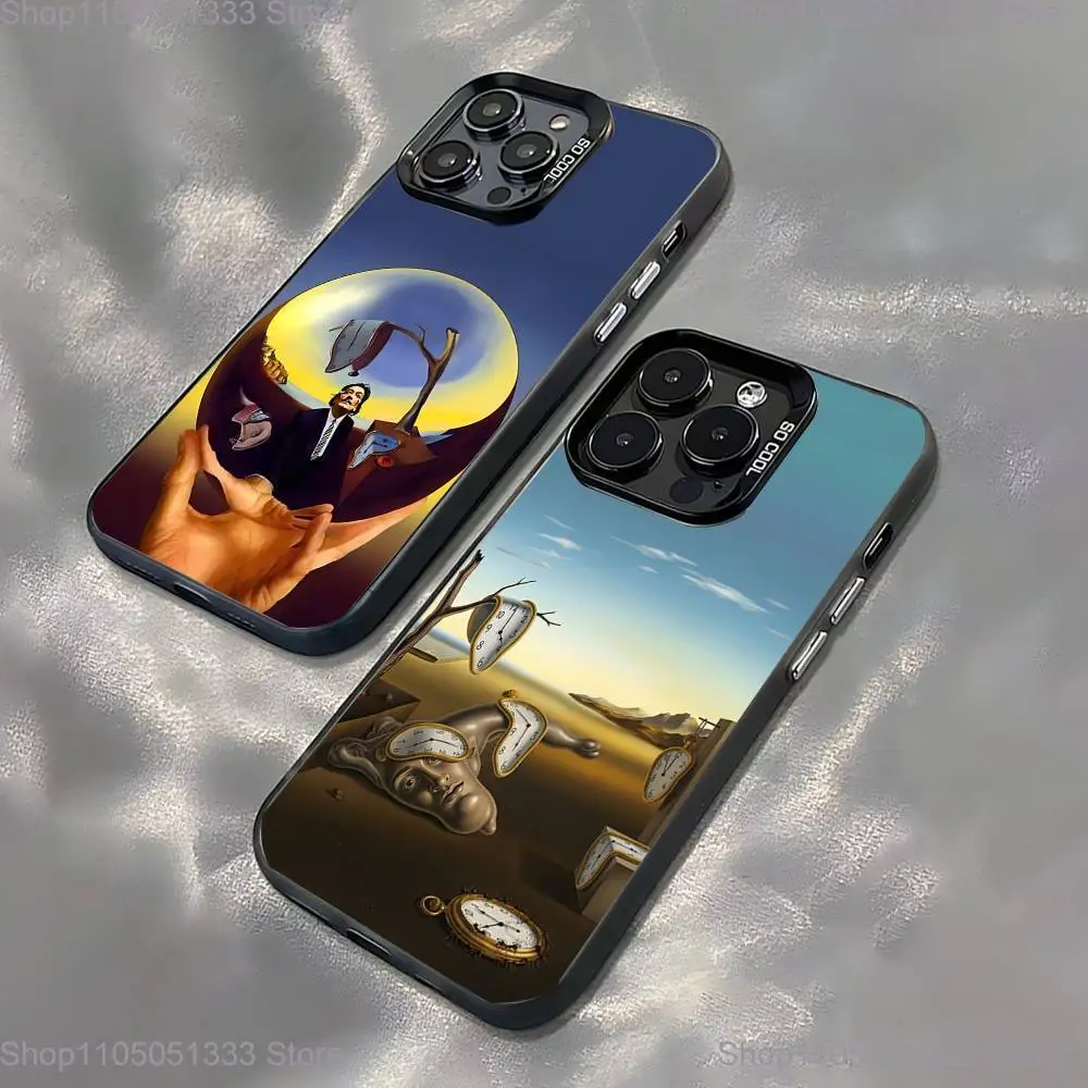 

S-Salvador D-Dali Art Phone Case For iPhone 16,15,14,13,12,11,Pro,XS,Max,Plus,Mini,SE Black Candy Matte Shockproof Cover