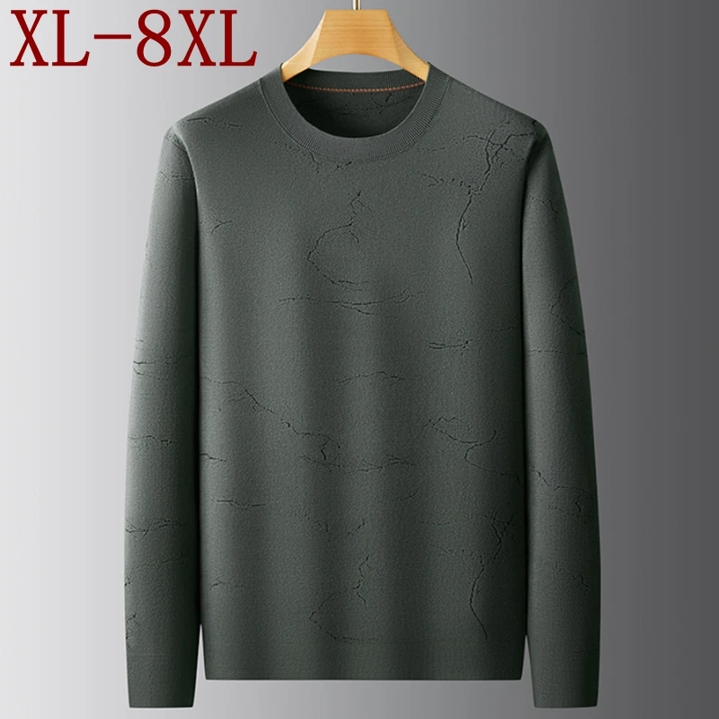 

8XL 7XL 6XL Pull Homme 2025 Новый осенне-зимний элитный роскошный тонкий шерстяной свитер Мужской повседневный пуловер с принтом Мужские мягкие теплые джемперы