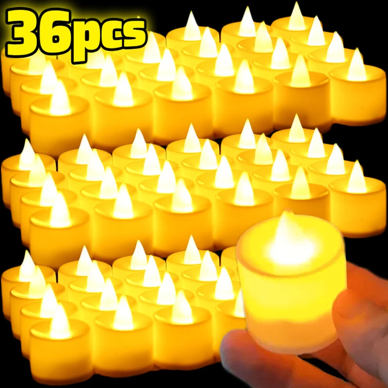 

Беспламенные светодиодные электронные свечи с батарейным питанием, чайные свечи, лампы, освещение для Рождества, свадьбы, дня рождения, декора