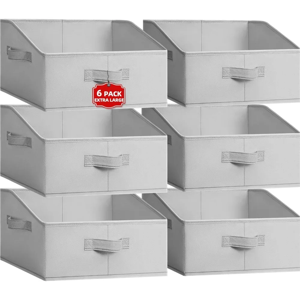 Confezione da 6 contenitori organizer per armadio extra large: cestini per coperte per riporre la casa e organizzare l'abbigliamento