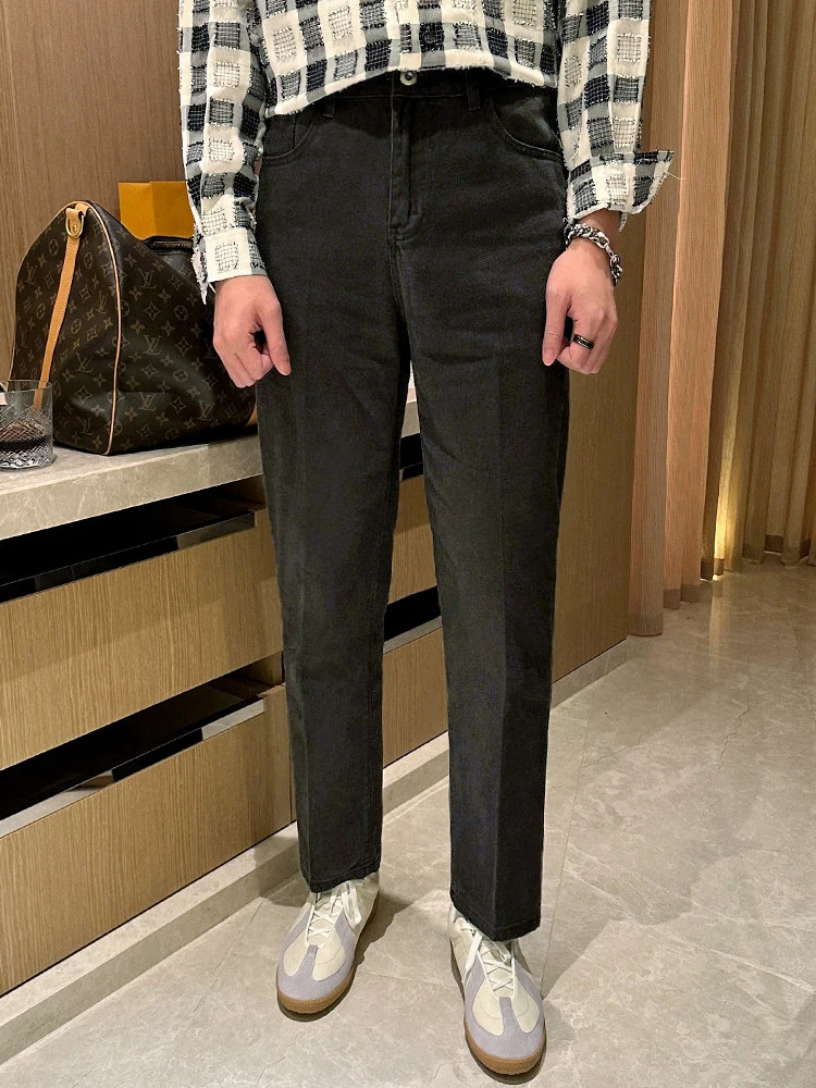 

Модные износостойкие повседневные мужские джинсы прямого кроя, осенне-зимние, новые, винтажные, зауженные, для мужчин