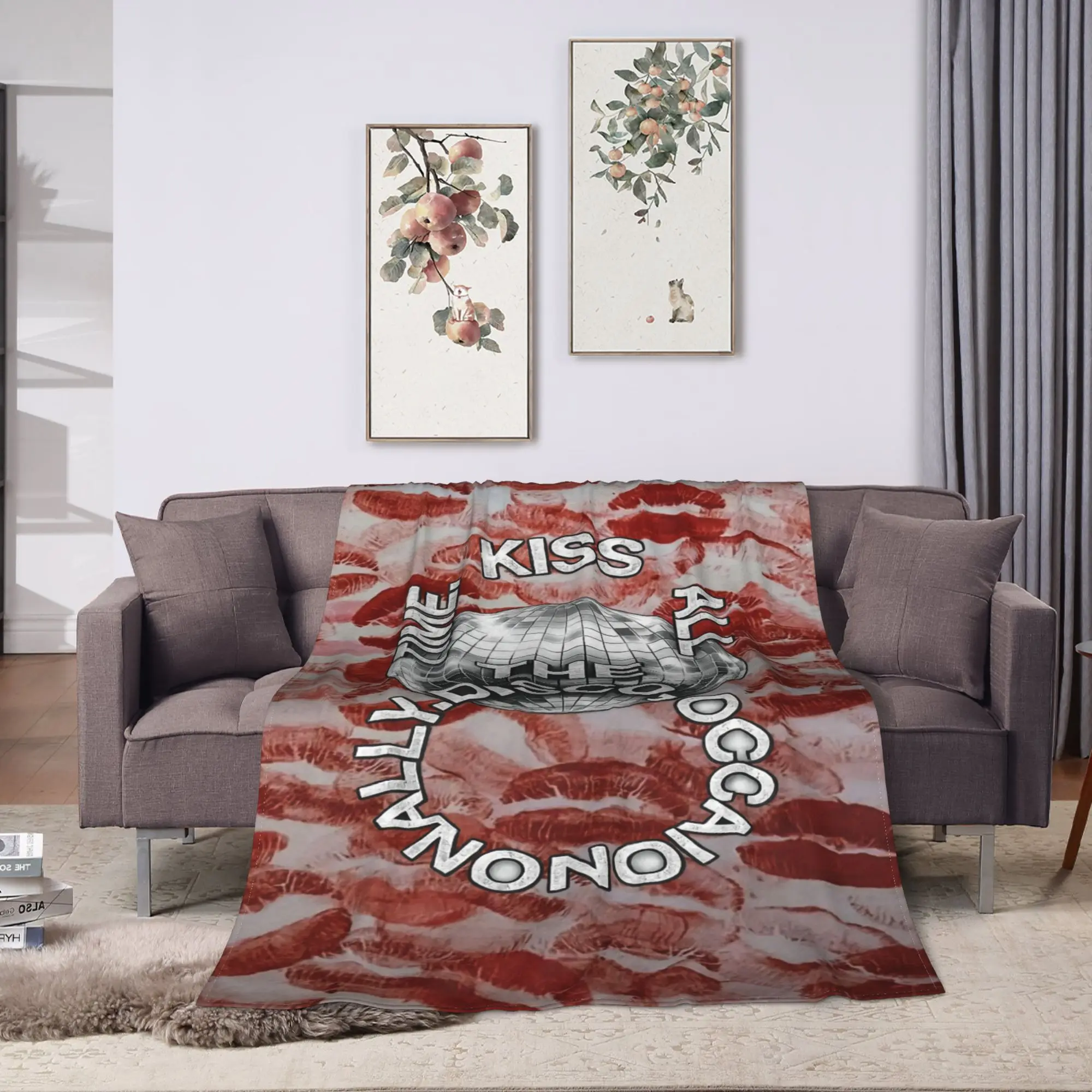 Harrys Styles Kiss All The Time Disco Blanket Winter  Soft Throw Blanket For Adults Girls Couch Chair Flannel Bedspread Cover