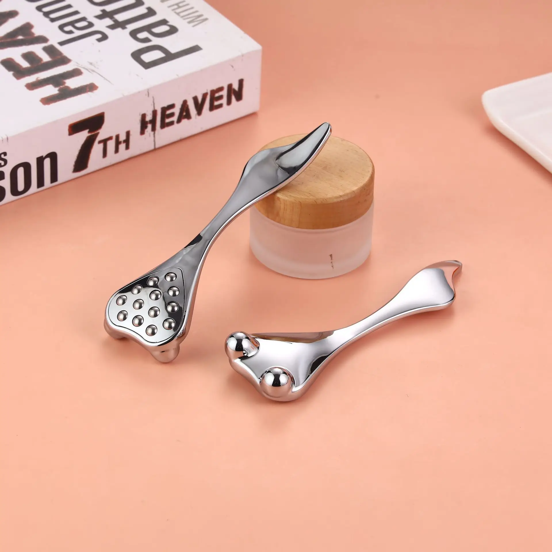 3-in-1 Facial Lifting Tool - Ice Compress & Gua Sha Massage Stick with Germanium Roller for Firming, Rechargeable