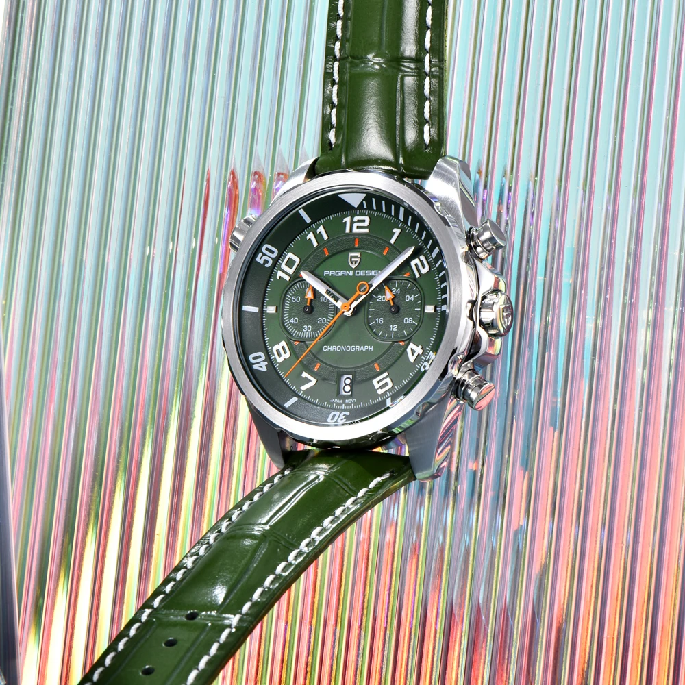 2025 New PAGANI DESIGN Men's Watches Super Luminous Quartz Watch For Men Chronograph AR Sapphire Waterproof Leather Sports Clock