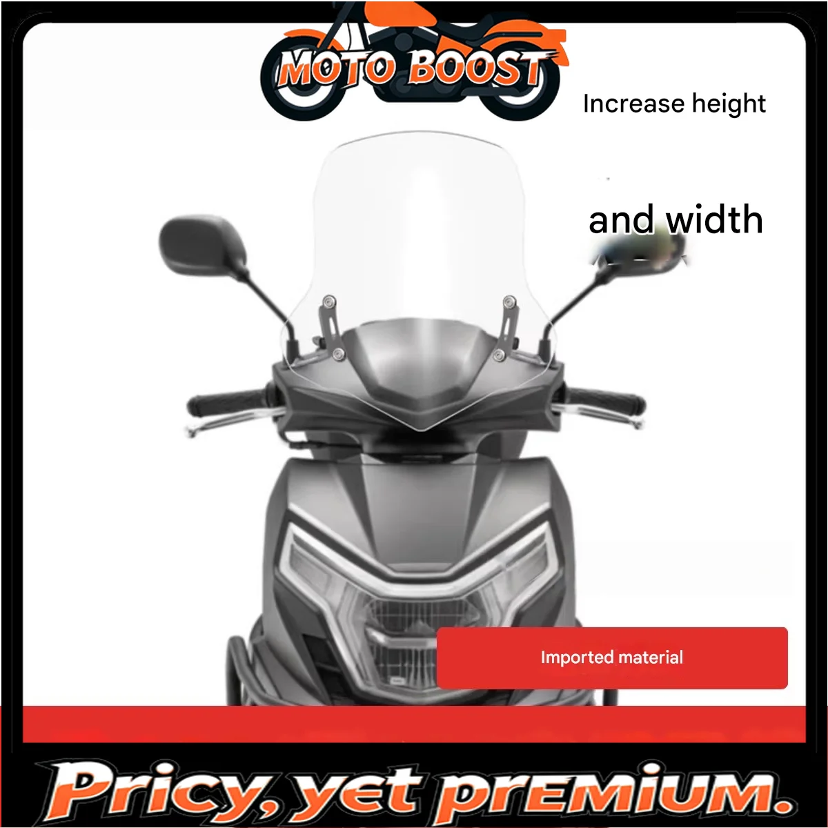 

FOR QJMOTOR Jin150 Xun125 Anti-UV Transparent Windshield Durable Wind Deflector for Motorcycles Debris Protection