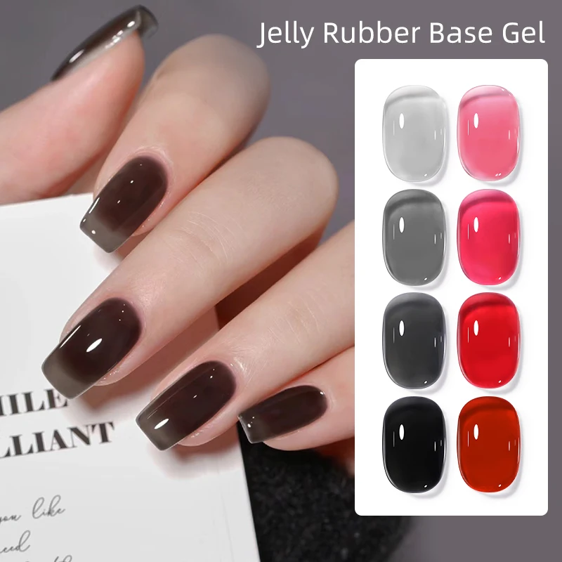 UR SUGAR 7ml 크리스탈 젤리 핑크 고무베이스 젤 누드 화이트 세미 퍼머넌트 UV 건설 젤 바니시 네일 아트 매니큐어 폴란드어