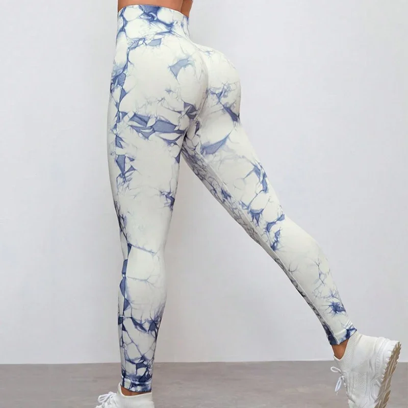 

Seamless High Waist Leggings Women Tie Dye Leggings Fitness Running Yoga Hip Liftting Slim Pants High Elastic Trainning Tights