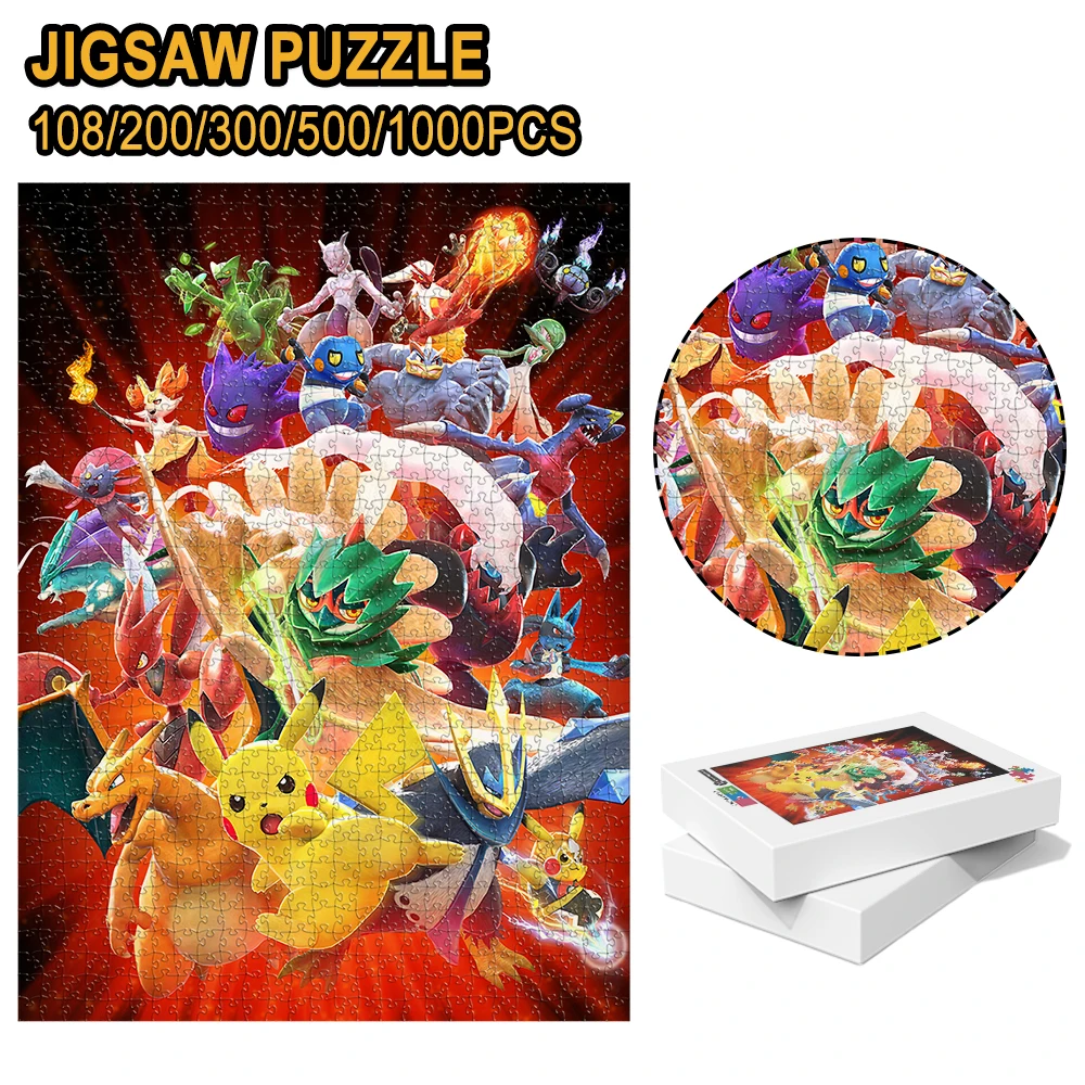 Japanese Anime Dynamic Pokemon All-Star Battle Scene Jigsaw Puzzle Multi Sizes