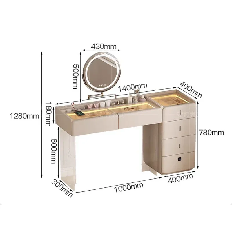 Tocador moderno y único, expresión italiana, blanco, Simple, nórdico, crema, viento, Tocador, muebles De Maquillaje