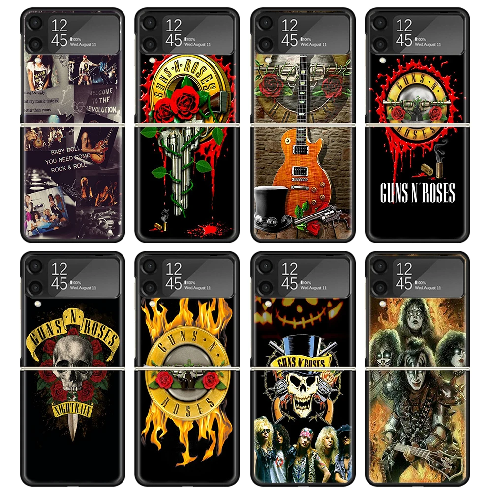 Guns N Roses Good Time Case For Samsung Galaxy Z Flip 4 5 3 z Flip5 Flip4 5G Hard Phone Cover Flip3 Split Folding Black Plastic