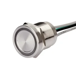 IP67 19mm Piezo Switch Blue Green RED Ring Switch With Momentary Normally Open Stainless Steel 200mA 24VDC/AC