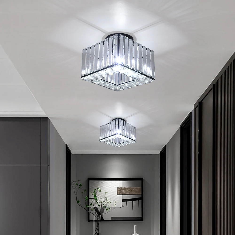 Led Pendant Light Modern Crystal Chandelier Kitchen Island Ceiling Lamp Dining Table Lustre Aisle Home Decor Corridor Fixture