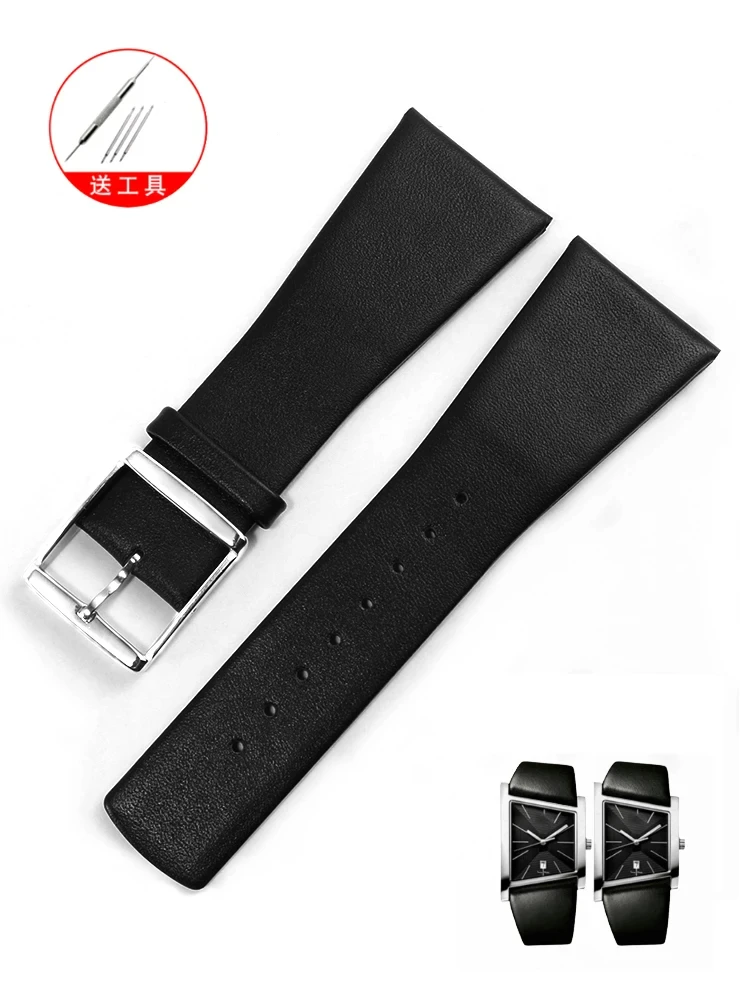 Substitute CK Strap K0Q21107/K0Q21120 Genuine Leather Cowhide Strap KOQ211 Plain Watch with 28MM