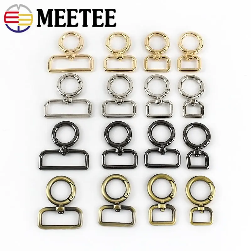 5/10Pcs 12-38mm Metal Buckle Swivel Snap Clip Clasp Dog Collar Keychain Bag Strap O Ring Connector Hook DIY Hardware Accessories