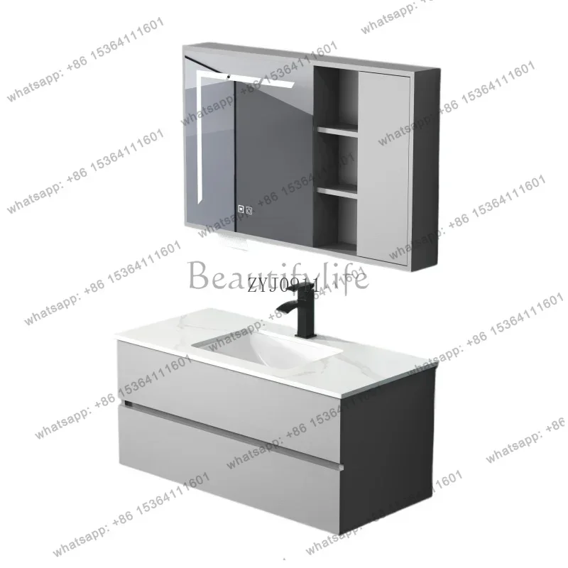 Blue and gray bathroom cabinet combination integrated ceramic basin washbasin toilet sink wash