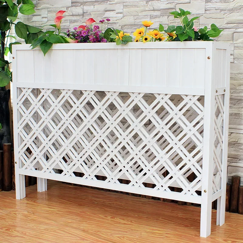 Restaurant partition flower stand Outdoor courtyard Wooden fence Fence Hotel catering partition fence Balcony flower pot shelf