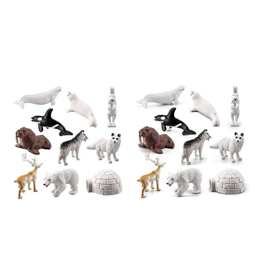 20Pieces Animal Figurines Desktop Decor Birthday Ornaments