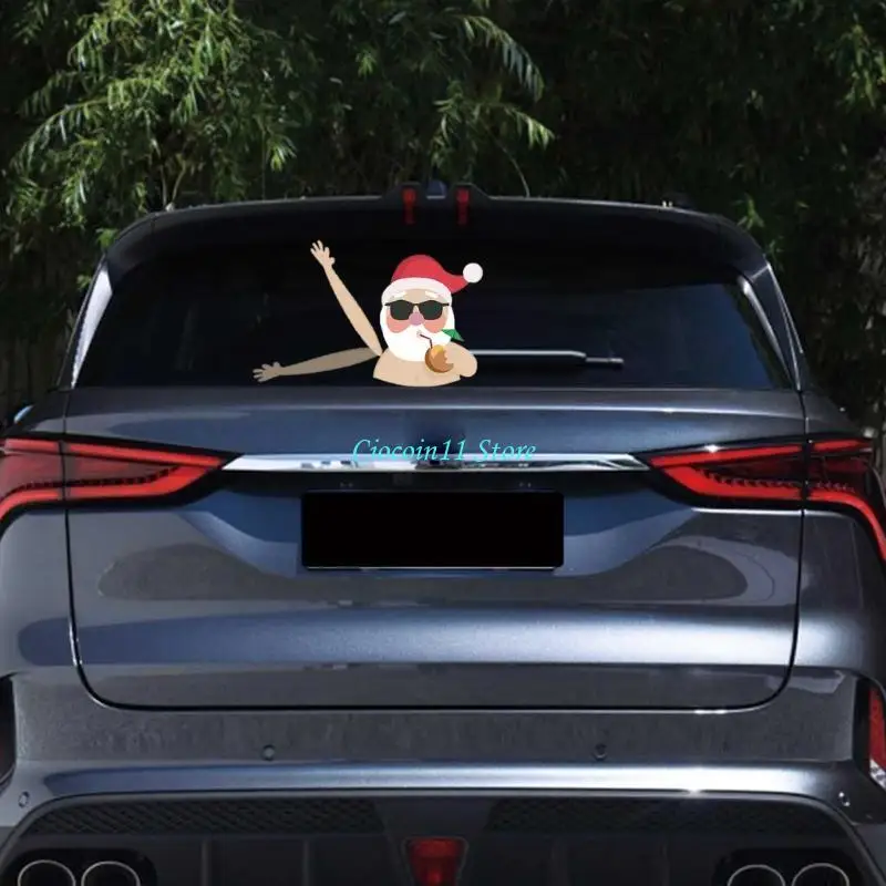 Y1UB New Year Rear Window Windshield Wiper Sticker Decals Glass for Christmas