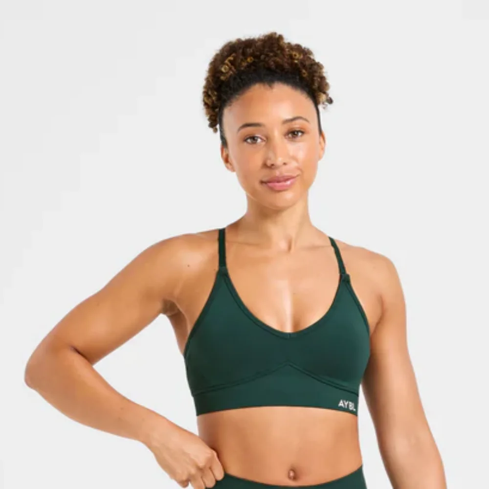 Marken-Sport-Yoga-BH für Damen, nahtloses Oberteil mit offenem Rücken, leicht formende Activewear, schweißableitendes und rutschfestes Material. – Detail 10
