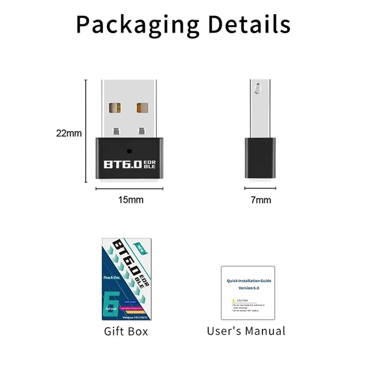 

USB-адаптер Bluetooth 6.0 A23G, USB-приемник/передатчик аудио для Bluetooth-наушников, принтера, колонок, клавиатуры, мыши
