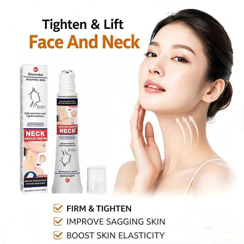 Lifting and Firming Massage Neck Cream, Deeply Hydrates, Moisturizes Day and Night, Smooths Fine Lines, and Firms and Lifts.
