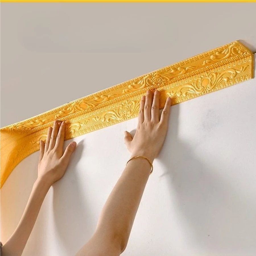 

Ceiling Top Corner Wall Sticker Lines 3D Foundation Lines Wall Corners Kirting Lines Frame Background Waterproof Decor Waistline
