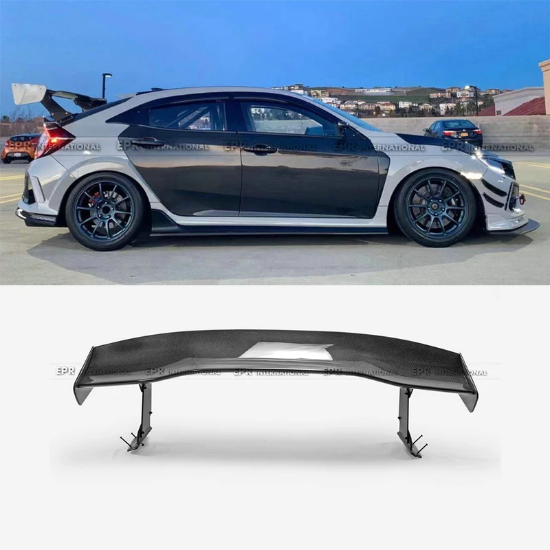 

VTX2S Style Carbon/Glass Fiber GT Wing Spoiler for Honda Civic FK7/FK8 (2016-2021) - Solid Stand Mount