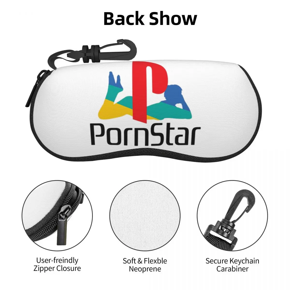 Ps Pron Star White Shell Glasses Case صندوق النظارات الشمسية الواقي للنساء والرجال حقيبة النظارات الناعمة