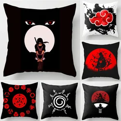 Funda de almohada de Anime con estampado de Naruto, fundas de almohada cuadradas de Uchiha Itachi, Nube Roja, decoración de sofá, regalo de Juguetes