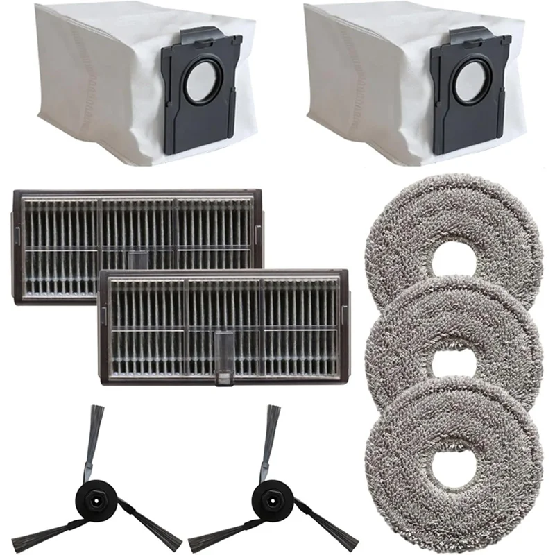YCOC-Vacuum Cleaner Refurbish Kit For Mova P50 Pro Ultra: Includes Side Brushes, Filters, Mop Pads, And Dust Bags