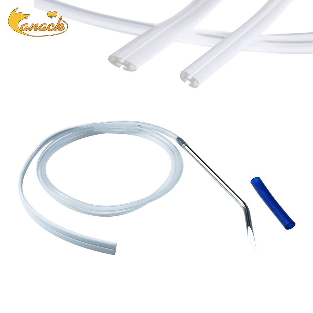 

Silicone Flat Fluted Drain 7mm 10mm With Trocar Clog Proof Open Slot wound Drainage Tube Eo Sterilization Veterinary Equipment