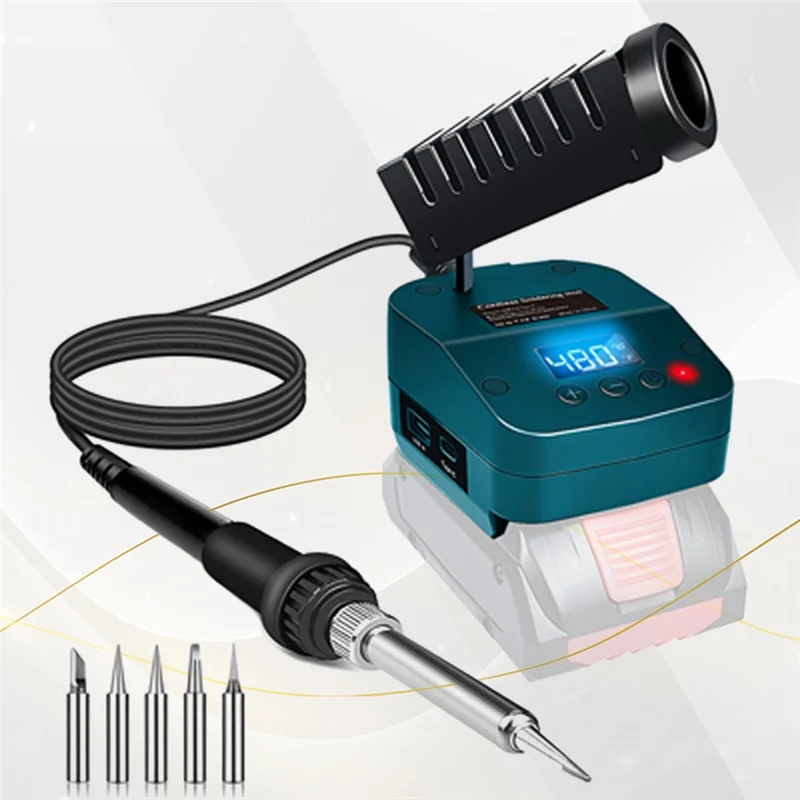 ABUI-Battery Powered Soldering Kit For DIY Soldering Iron Station Kit For  18V Battery With Low Voltage Protection USB Type