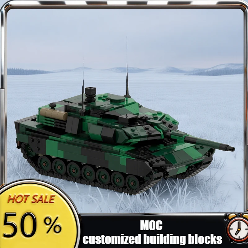 

980 PCS Battle Tank Kit Stridsvagn 122 MOC Customize Modular Building Block Kids Simple Popular Brick DIY Boy Toy Christmas Gift