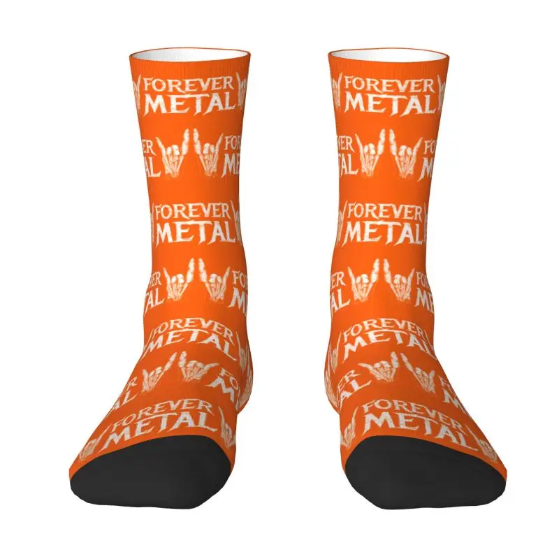 Unisex Death Rock Skull Crew Socks, Forever Metal, Vestido de meias, Moda, Primavera, Verão, Outono, Inverno