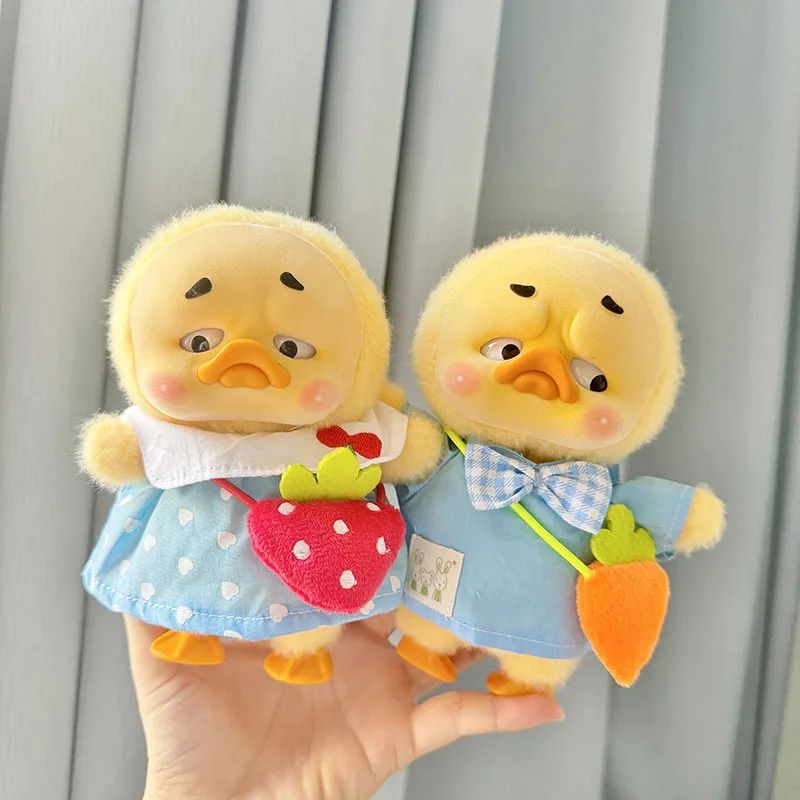 Conjunto de ropa de pato para guardería, Serie de felpa, accesorios bonitos para bebés, ropa de muñeca de pato amarillo pequeño