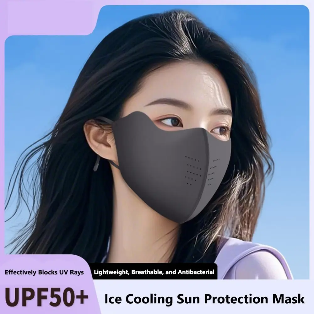 غطاء وجه نسائي لحماية العين، أقنعة صيفية من الحرير الجليدي قابلة للتنفس، قناع وجه للحماية من الشمس فوق البنفسجية بدون خياطة #3