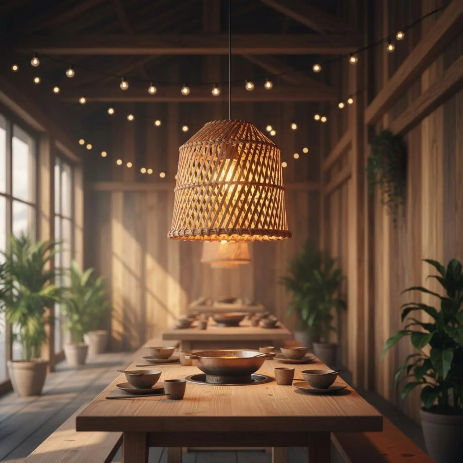 

Woven Rattan Lampshade Lightweight Woven Hanging Light Rattan Design Lamp Shade Rustic Lighting Accessory Vintage for Guesthouse
