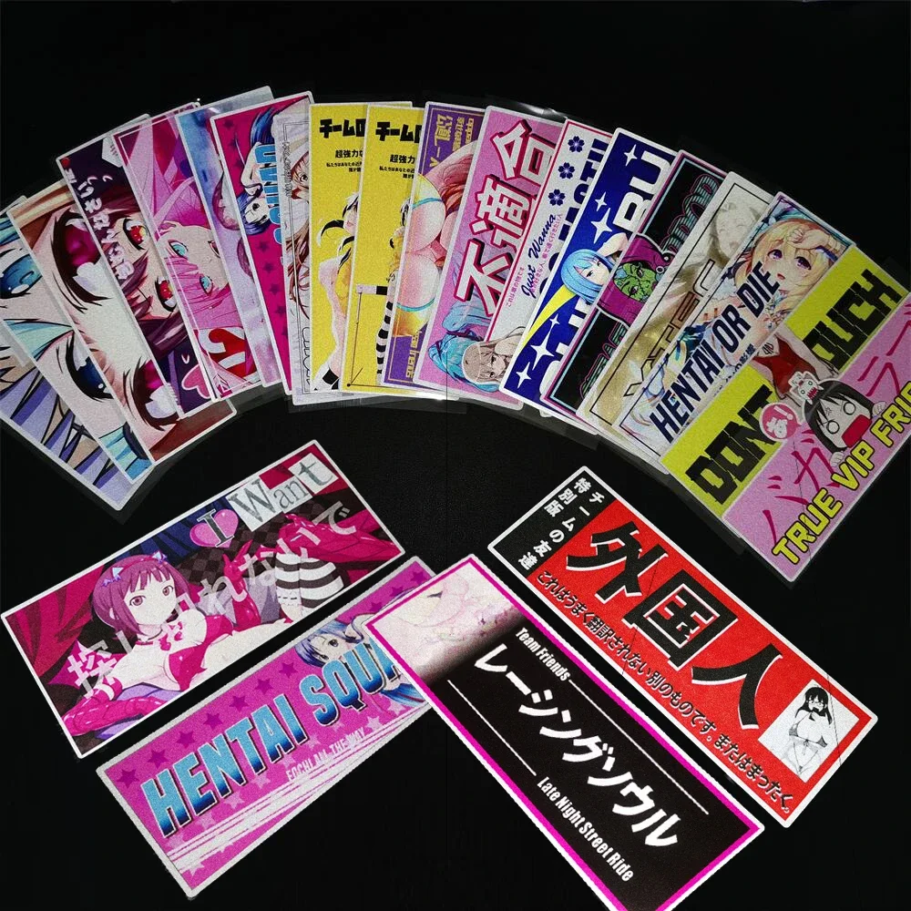 

JDM Style Reflective Japanese Anime Car Styling Auto Rear Windshield Window Rear Windshield Body Sticker 20CM Long