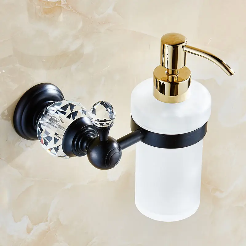 Vidric Liquid Soap Dispensers Luxury Gold Color Soap Dispenser Wall Mounted With Frosted Glass Container bottle Bathroom Produc