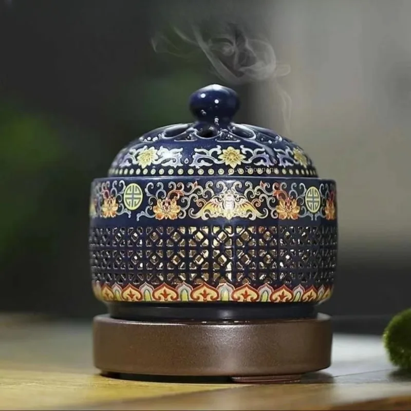 Ceramic Electronic Incense Burner Timing Adjustable Temperature Sandalwood Creative Home Incense Essential Oil Plug in Censer