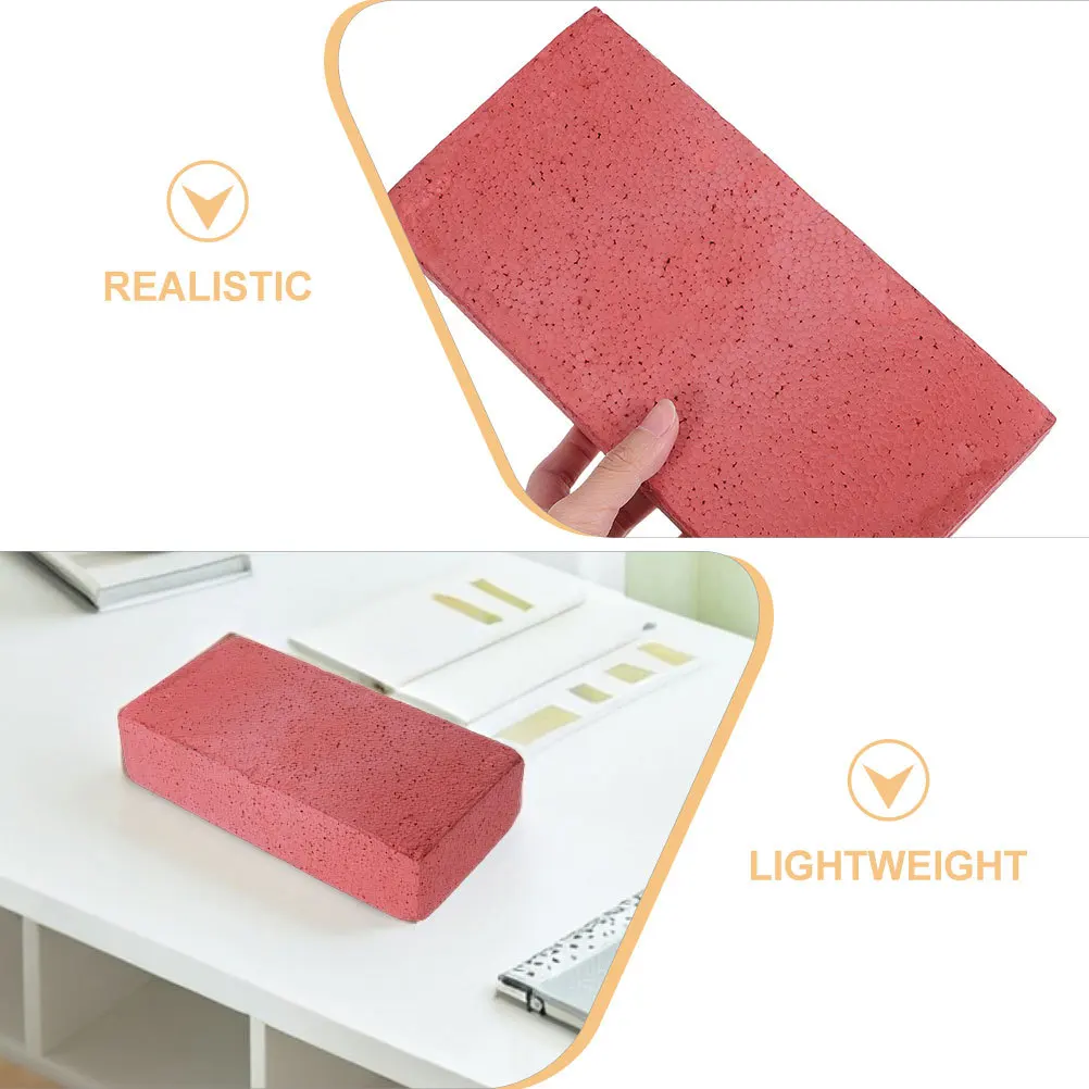 4 pezzi di mattoni finti in schiuma morbida e leggera, realistici spettacoli teatrali, commedia, trucco di Halloween, scherzo