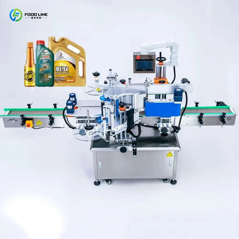 Automatic Square Round Bottle Double Sides Front and Back Labeling Machine for Cosmetic Flat Bottle Body Wash Bottle customized