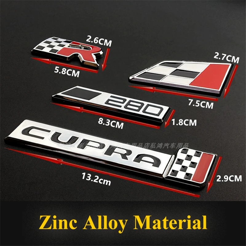 1pcs Car Styling Metal 280 Number Cupra Emblem Badge Grill Grille Stickers Car Styling For FIAT Palio Weekend Siena Perla 500C