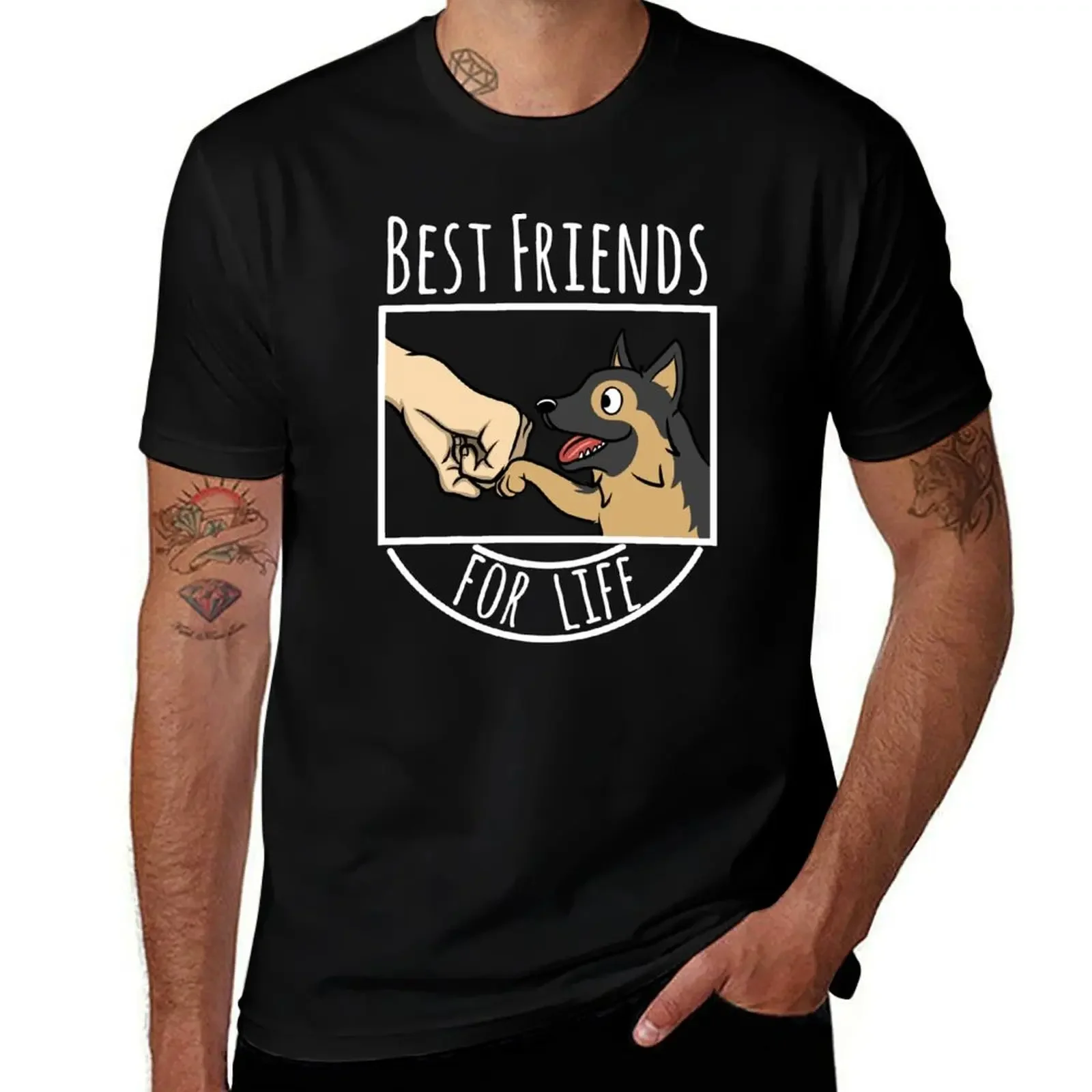 German Shepherd Best Friends For Life T-Shirt Funny t-shirts summer tops cotton t shirt men