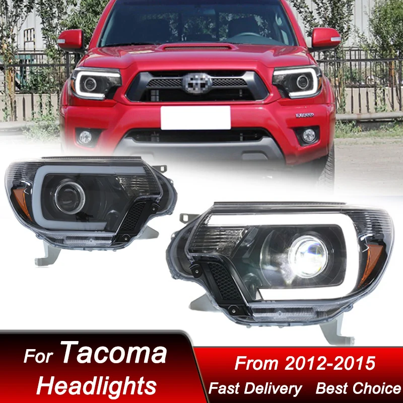 

Автомобильные светодиодные фары для Toyota Tacoma 2012-2015, полностью светодиодные фары в сборе, обновленный комплект аксессуаров для линз проектора с высокой настройкой