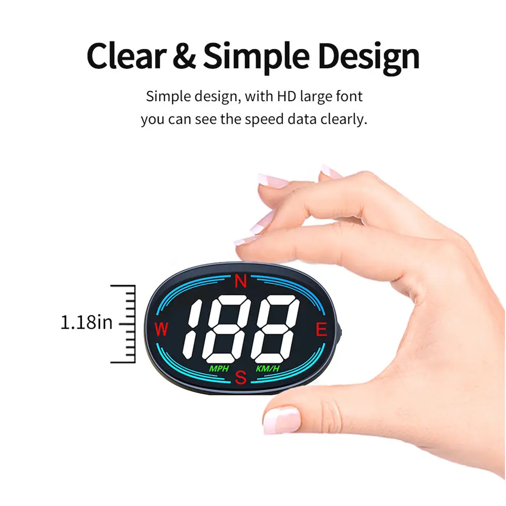 H2 HUD Head Up Display GPS Car Digital Speedometer for Car Speed Gauge Meter MPH KM/H USB Plug&Play Auto Electronics Devices