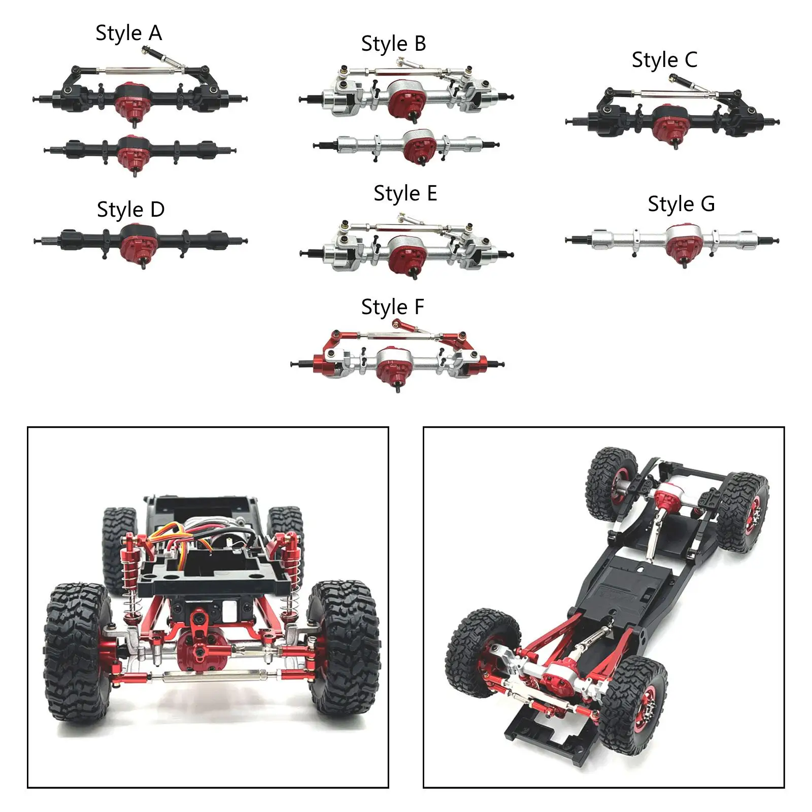 RC Front Rear Axle Housing DIY Modified Easy to Install RC Car Model Sturdy Replacements for D91 LC79 MN82 MN78 1:12 Scale RC