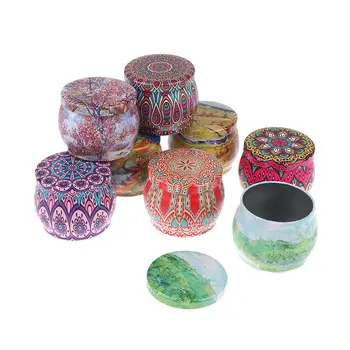 Vintage plechovka na svíčky, úložný box na cukrovinky a sušenky, dóza na suché koření, vhodná pro kutily, výrobu kosmetických mastí, vánoční... 10 nejlepší prodej plechovky na svíčky - №8